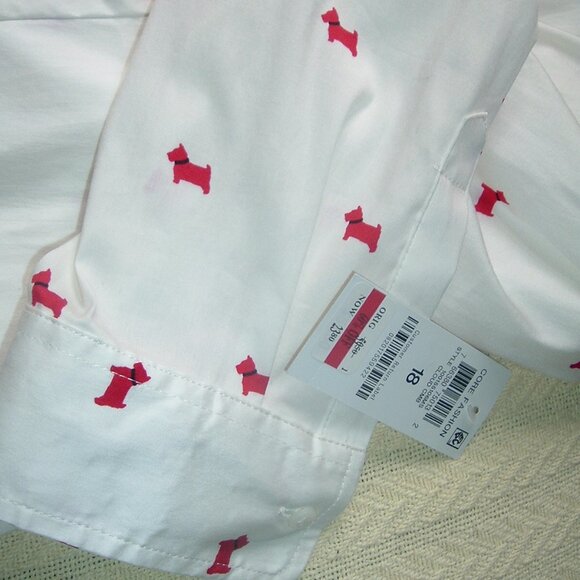 NWT Charter Club Scottie Scotty Dogs/Rhinestones Large Size 18 Blouse Top - Picture 3 of 8